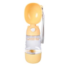 Truly House 寵物外出水糧杯 水糧多合一 旋轉收納/飲水瓶 PRO款, 黃色, 1個