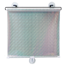 吸盤式自動伸縮遮陽簾, 銀色, 1個