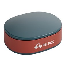 蕉蕉購物 便攜式6格分裝藥盒 紅色/藍色, 1個