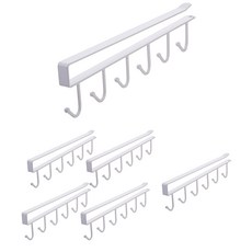 鐵藝免釘掛鉤 27 x 7cm, 6個, 白色