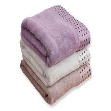 星紅織品 莫蘭迪色系竹纖紗涼感瞬吸速乾毛巾3件組 親膚柔軟、速乾透氣, 粉色 + 灰色 + 咖啡色, 1組