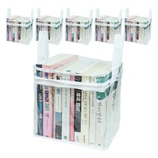 하늬통상 투명 책보관함, 화이트, 6개