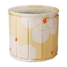 HOUDER 免安裝泡澡桶 附注水坐墊 + 排水管 + 收納袋, 1個, 日光黃