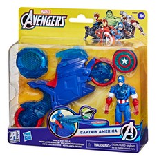 Hasbro 孩之寶 MARVEL 漫威 復仇者聯盟史詩動作世界美國隊長盾牌衝鋒機車, 藍色, 1盒