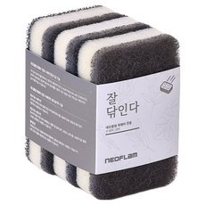 네오플램 3중 무흡집 스크레치방지 주방 수세미, 3개입, 1개
