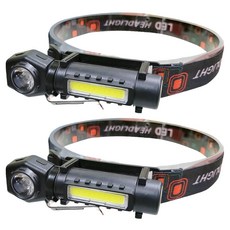 明沛 組合式雙功能 頭燈手電筒 MP9355 57g, 黑色, 2個