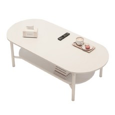 FANCY LIFE 雙層茶几桌 100 x 50cm, 暖白色