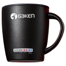 304不銹鋼馬克杯 380ml, 黑色, 1個