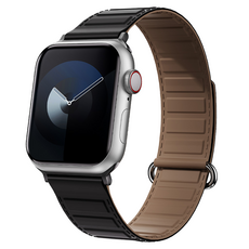 Innostyle MagFlex 200系列 Apple Watch 磁吸撞色扣環矽膠錶帶, 黑色 + 咖啡色, 1個