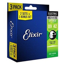 Elixir Electric Optiweb 系列 超薄電吉他弦 009-042 3條, 1盒