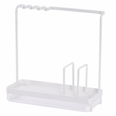 Homely Zakka 日式簡約鐵藝多功能清潔小物瀝水架/收納架/置物架, 白色, 1個, 1層