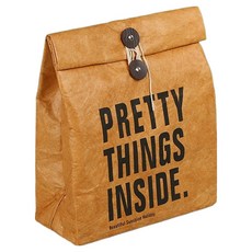 復古感性風格牛皮紙感便當袋 BRP407, 文字, 1個