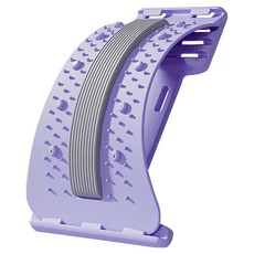 Friyu 腰椎舒壓牽引按摩器 四段可調 磁石按摩 舒緩腰部壓力, 紫色, 1個