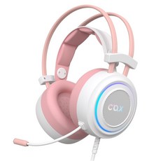 COX 最強比 MEGA-CUP 虛擬7.1 RGB 震動電競耳機, 粉紅色(PK), Cx-4