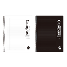 misoro 5000 PP線圈筆記本2件組 2379 A4, 1組, 黑色 + 白色