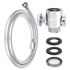 YNET 黃銅螺帽 心型 智能 閥門 蓮蓬頭 軟管, 銀色, 1.5m