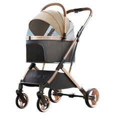 AOYI 奧藝 避震設計分離式寵物外出推車, 古銅金, 1台