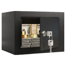 올이즈유 강철 가정용 금고 230 x 170 x 170 mm, 블랙