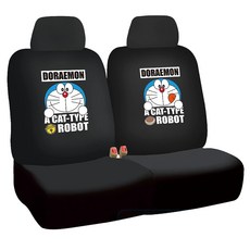 Doraemon 哆啦A夢 前座椅套組 潮流款 台灣製, 黑色, 1組