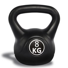 LIVESPO 核心全身運動壺鈴, 黑色, 1個, 8kg