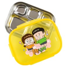 LiLFANT 幼兒用普通兄妹樂扣不鏽鋼餐盤, 1個, 混合顏色