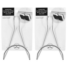 JLIFE Dice 不鏽鋼菜瓜布海綿掛鉤式收納架, 銀色, 2個