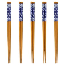키친유 고급 일식 대나무 패턴 젓가락 나비, 브라운, 젓가락 5p, 1세트