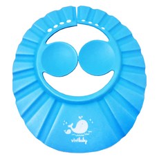 vivibaby 兒童護耳洗髮帽, 藍色, 1個