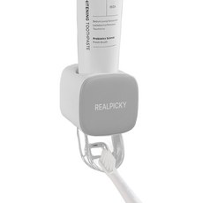 REAL PICKY 免鑽孔牙膏擠壓器, 灰色, 1個