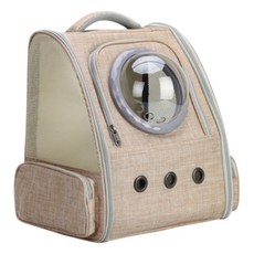 雙肩透氣寵物太空包, 卡其色, 1個