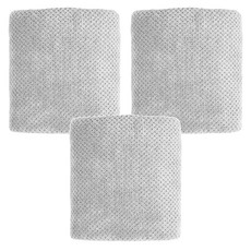 MORINO 摩力諾 超細纖維菱格紋速乾毛巾 灰色 吸水速乾 柔軟親膚, 3條