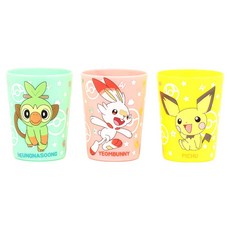 LiLFANT 寶可夢彩虹杯3種套組, 3個, 炎兔兒 + 皮丘 + 敲音猴, 180ml