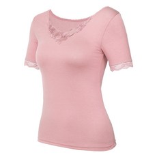 크리비아 여성용 장미 모티프 라이오셀 간절기 3부 내의 상의