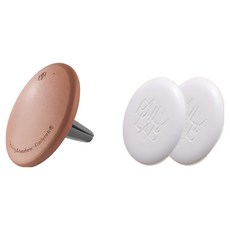 DAILY LAB 小羊皮系列 車載香氛盒車用香水組 通用款 香氛盒 + 香氛膠囊2片 DLCX6010 復古棕, 菩提藏松林, 1組