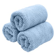 MORINO 摩力諾超細纖維菱格紋速乾毛巾 (藍色) - 吸水、柔軟親膚, 3條