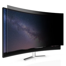 고부기 커브드 모니터 간편부착 블루라이트차단 프라이버시 액정보호필름 세트 한성컴퓨터 TFG34Q10W 1500R 86.4cm, 1세트