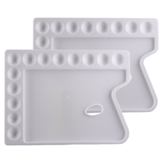 데일리쿠 實用油畫調色盤 13格方形調色盤 29.9 x 22.1 cm, 2個, 13格