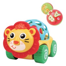 KIDS Pangpang 軟Q獅子汽車音樂軟球玩具, 1個, 混合顏色