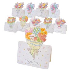 High One Pick 花束生日祝賀感謝卡 5款 x 2入組 9.8 x 13.6 cm, 白色, 1套