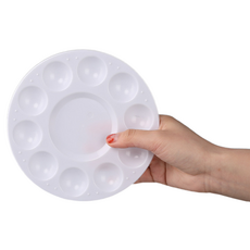 데일리쿠 實用油畫調色盤 圓形托盤 16.8 x 16.8 cm, 11格, 5個