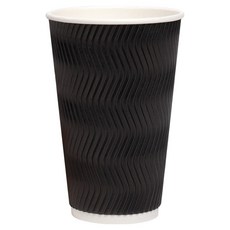 DK CUP Happy Pack Hangyeol 一次性三層外帶紙杯 黑色 470ml, 1個, 100入