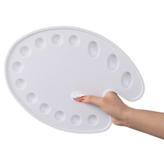 Dailycoo 實用油畫調色盤 14格 橢圓形調色盤 34.4 x 25.7 cm, 2個