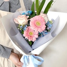 코코도르팜 생화 파스텔캔디 꽃다발, 혼합색상