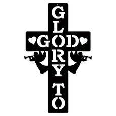 Cashy Rich 十字架壁飾 金屬藝術 喬遷禮物 25 x 40 cm TD115, 1個, 混合色