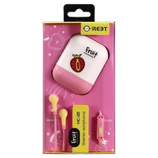 REET 파이니스트랩 상큼 포인트 케이스 이어폰 3.5mm 핑크색