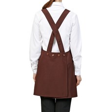 X型背心式V領蓋臀圍裙, 棕色, 1個