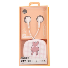 KEEKA 파이니스트랩 스위트 캣 케이스 이어폰 3.5mm 오렌지