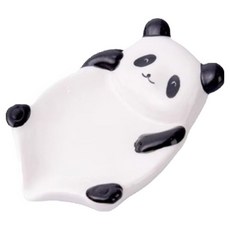 可愛熊貓瀝水皂盒, 1個, 白色