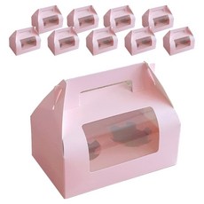 透明2格開窗盒, 10個, 粉紅色