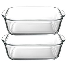 발룬피니 내열강화유리 다용도 오븐렌지 찜기 1L, 투명, 2개